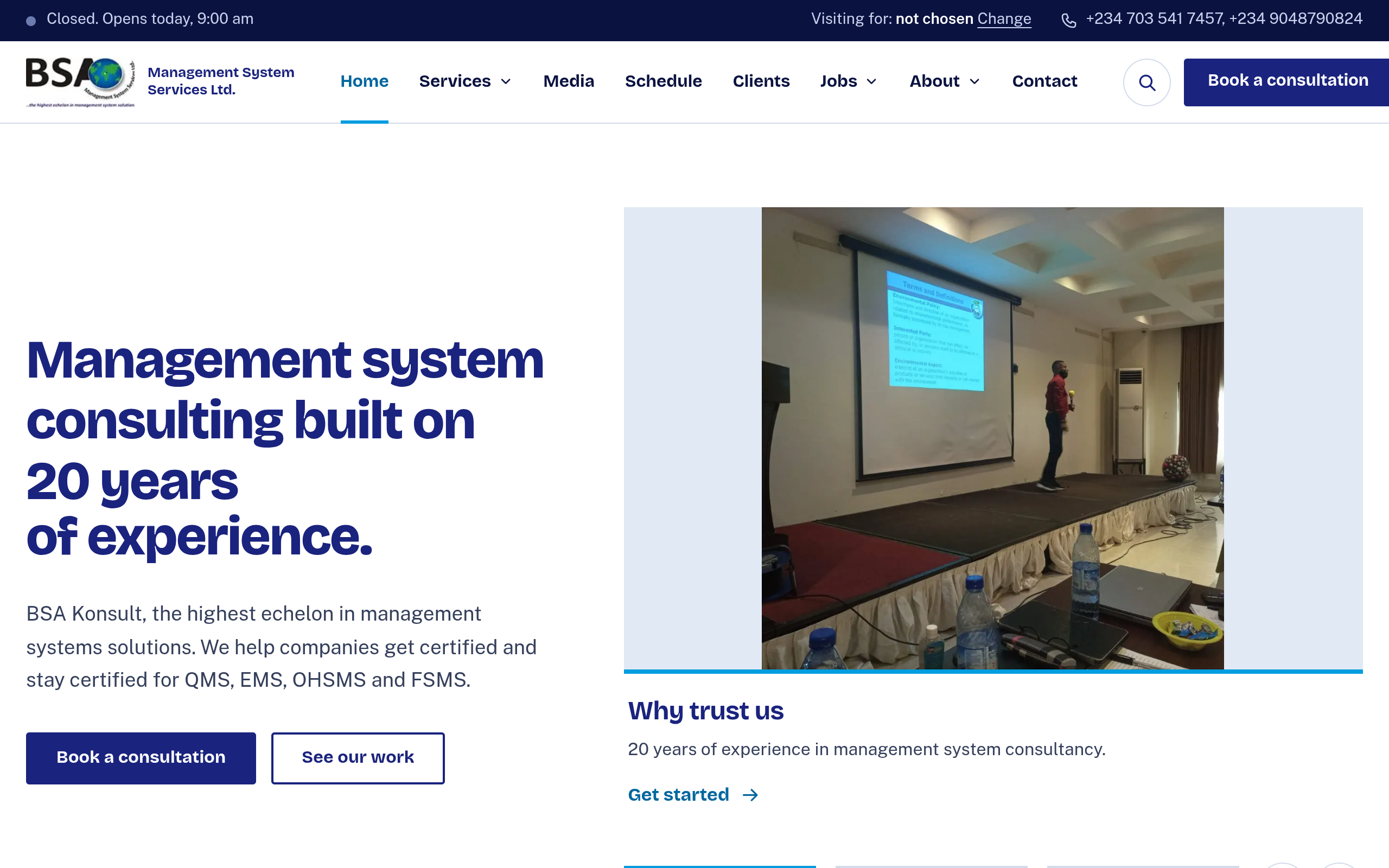 Screenshot of BSA Management System Services Ltd